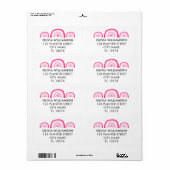 Moderne roze regenboog adres etiket (Full Sheet)