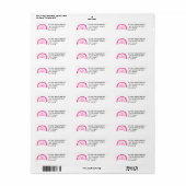 Moderne roze regenboog adres etiket (Full Sheet)
