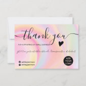 Moderne roze regenboog eenhoorn marmer bedankt (Voorkant)