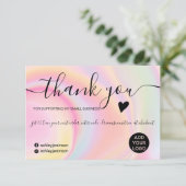 Moderne roze regenboog eenhoorn marmer bedankt (Staand voorkant)