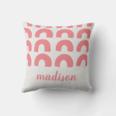 Moderne roze regenboog grijs Schattige Kind Aangep Kussen (Achterkant)