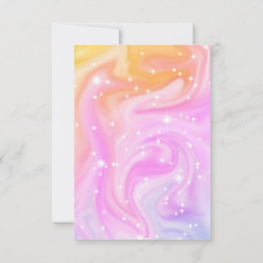 Moderne roze regenboogeenhoorn Dank je wel Bedankkaart (Achterkant)