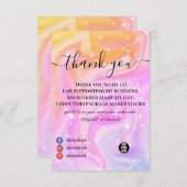 Moderne roze regenboogeenhoorn Dank je wel Bedankkaart (Voorkant / Achterkant)