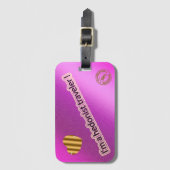 Moderne roze reis bagagelabel (Voorkant (verticaal))