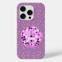 Moderne Roze Retro Disco Ball Paarse