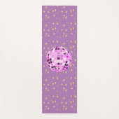 Moderne Roze Retro Disco Ball Paarse Yogamat (Voorkant)