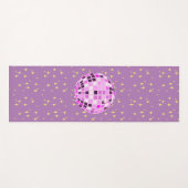 Moderne Roze Retro Disco Ball Paarse Yogamat (Voorkant (horizontaal))