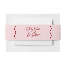 Moderne Roze Retro Funky Bold Unieke Bruiloft Uitnodigingen Wikkel