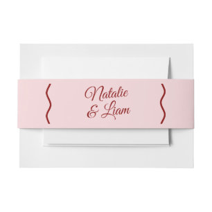 Moderne Roze Retro Funky Bold Unieke Bruiloft Uitnodigingen Wikkel