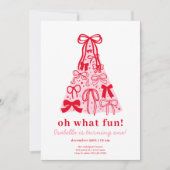 Moderne Roze & Rode Boom Boog 1e Verjaardag Kaart (Voorkant)