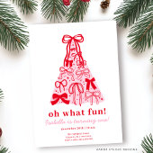 Moderne Roze & Rode Boom Boog 1e Verjaardag Kaart