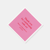 Moderne Roze Rode Dank Je Voor De Bruiloft Servet (Hoek)