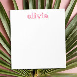 Moderne roze rode gepersonaliseerde naam notitieblok<br><div class="desc">Creëer uw eigen gepersonaliseerde notitieblok met aangepaste initiaal naam in roze rode kleur en moderne minimalistische typografie.</div>