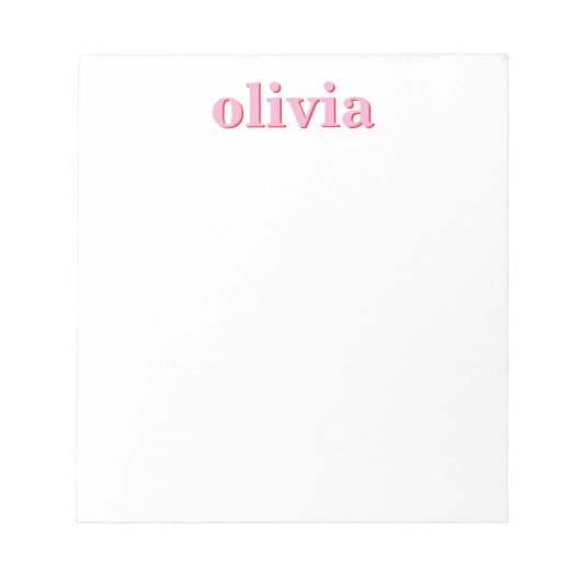 Moderne roze rode gepersonaliseerde naam notitieblok (Voorkant)