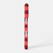 Moderne Roze Rode Golf Strepen Naam iPhone 16 Hoesje (Rechterkant)