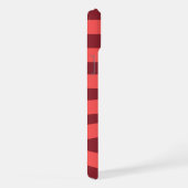 Moderne Roze Rode Golf Strepen Naam iPhone Hoesje (Rechterkant)