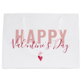 Moderne roze rode Happy Valentijn-dag script Groot Cadeauzakje (Voorkant)
