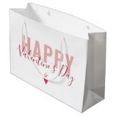 Moderne roze rode Happy Valentijn-dag script Groot Cadeauzakje (Achterkant Gekanteld)