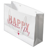 Moderne roze rode Happy Valentijn-dag script Groot Cadeauzakje (Voorkant Gekanteld)