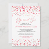 Moderne Roze Rode Harten Slurpen en Zien Kaart (Voorkant)