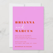 Moderne Roze & Rode Krachtige Typografie QR Code T Kaart (Voorkant)