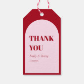 Moderne roze rode lende lucifertocht cadeaulabel (Achterkant)