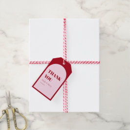 Moderne roze rode lende lucifertocht cadeaulabel