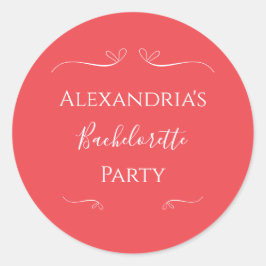 Moderne Roze Rode Meisjesuitgaansfeest Ronde Sticker