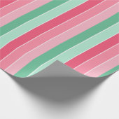Moderne roze rode mint groene elegante kleurrijke  cadeaupapier (Hoek)
