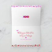 Moderne roze rode rode rode rode rode XOXO-Valenti Feestdagen Kaart (Binnen)