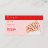 Moderne Roze & Rode Russische Manicure Nail Arties Visitekaartje (Achterkant)