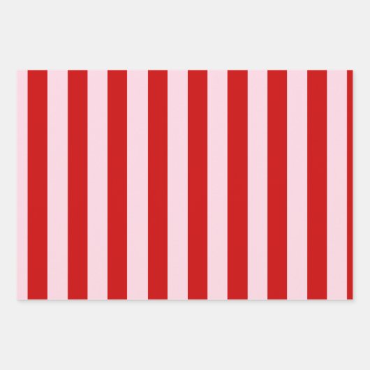 Moderne roze rode scriptstrepen inpakpapier vel (Voorkant 2)