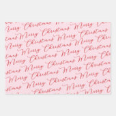 Moderne roze rode scriptstrepen inpakpapier vel (Voorkant)