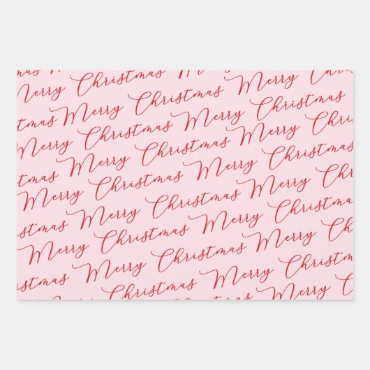 Moderne roze rode scriptstrepen inpakpapier vel (Voorkant)