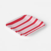 Moderne roze rode strepen Kerstmis Papieren Bordje (Gebogen)