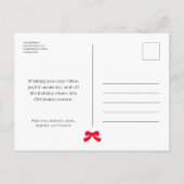 Moderne roze rode strik Kerstmis vakantiewenskaart Feestdagenkaart (Achterkant)