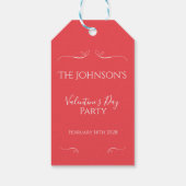 Moderne Roze Rode Valentijnsdag Party Favor Cadeaulabel (Achterkant)