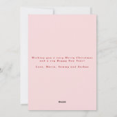 Moderne Roze & Rode Wavy Foto Feestdagenkaart (Achterkant)