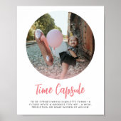 Moderne Roze Ronde Foto Tijd Capsule Poster (Voorkant)