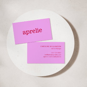 Moderne Roze Rood Minimalistische Creatieve Profes Visitekaartje