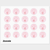 Moderne Roze & Rood  Ronde Sticker (Vel)