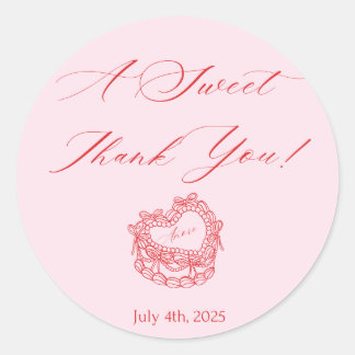 Moderne Roze & Rood  Ronde Sticker