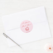 Moderne Roze & Rood  Ronde Sticker (Envelop)