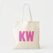 Moderne Roze Rood Schaduw Monogram Gepersonaliseer Tote Bag (Voorkant)