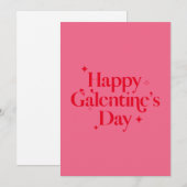 Moderne Roze Rood Sparkle Happy Galentines Dag Feestdagenkaart (Voorkant / Achterkant)