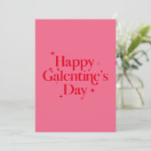 Moderne Roze Rood Sparkle Happy Galentines Dag Feestdagenkaart (Staand voorkant)