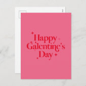 Moderne Roze Rood Sparkle Happy Galentines Dag Feestdagenkaart (Voorkant / Achterkant)
