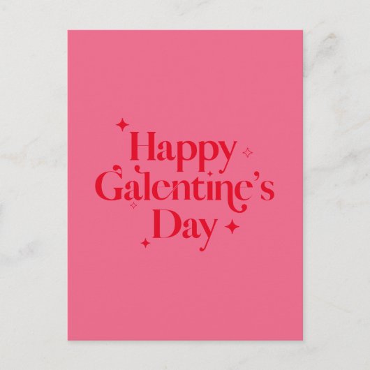 Moderne Roze Rood Sparkle Happy Galentines Dag Feestdagenkaart (Voorkant)
