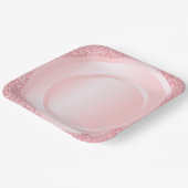 Moderne roze roodbruin Glitter Trendy Elegant Colo Papieren Bordje (Gebogen)