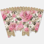 Moderne roze roos bloemenchique gouden glitter bedankdoosjes (Ongevouwen)